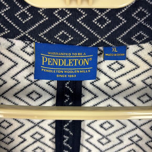 Pendleton Knit Cotton 2-Button Blazer XL Southwest Geometric pockets - Picture 9 of 11